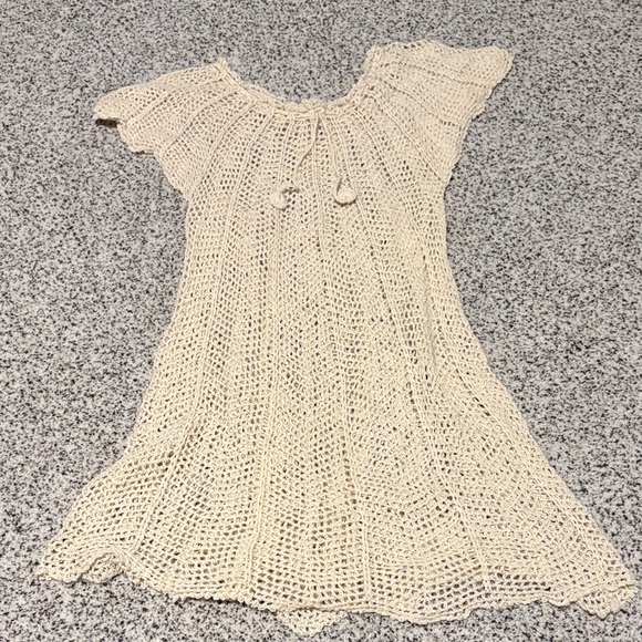 Dresses & Skirts - Cream Crochet Knit Dress